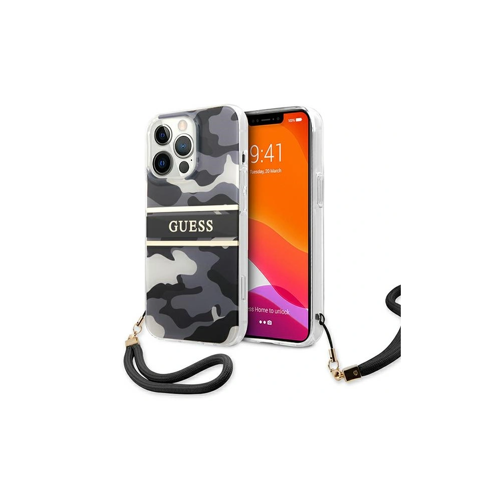 Hurtownia GSM - Etui Guess GUHCP13XKCABBK Apple iPhone 13 Pro Max černý/black hardcase Camo Strap Collection - GUE1516BLK - {ean13} - Hurt