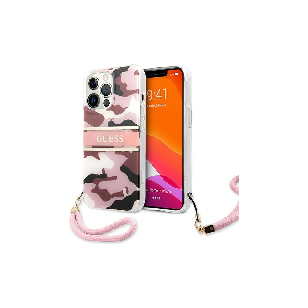Hurtownia GSM - Etui Guess GUHCP13XKCABPI Apple iPhone 13 Pro Max różowy/pink hardcase Camo Strap Collection - GUE1517PNK - {ean13} - Hurt