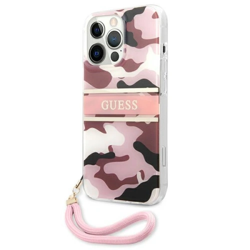 Etui Guess GUHCP13XKCABPI Apple iPhone 13 Pro Max różowy/pink hardcase Camo Strap Collection