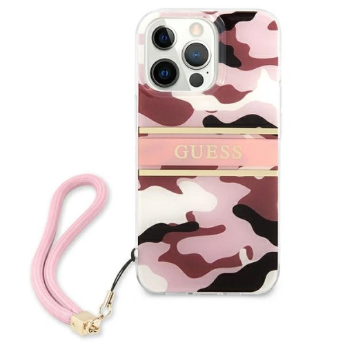 Etui Guess GUHCP13XKCABPI Apple iPhone 13 Pro Max różowy/pink hardcase Camo Strap Collection