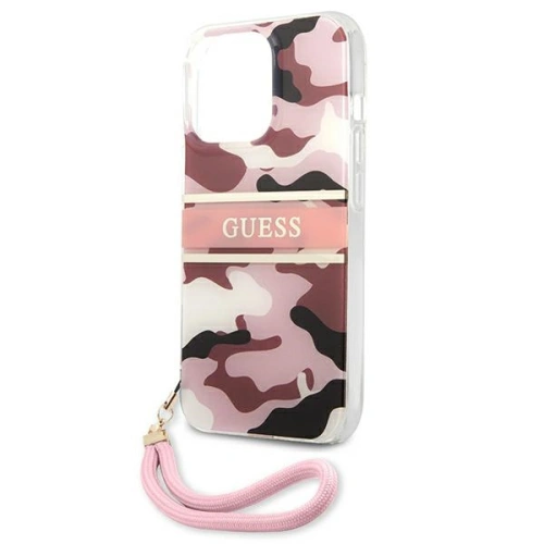 Etui Guess GUHCP13XKCABPI Apple iPhone 13 Pro Max różowy/pink hardcase Camo Strap Collection