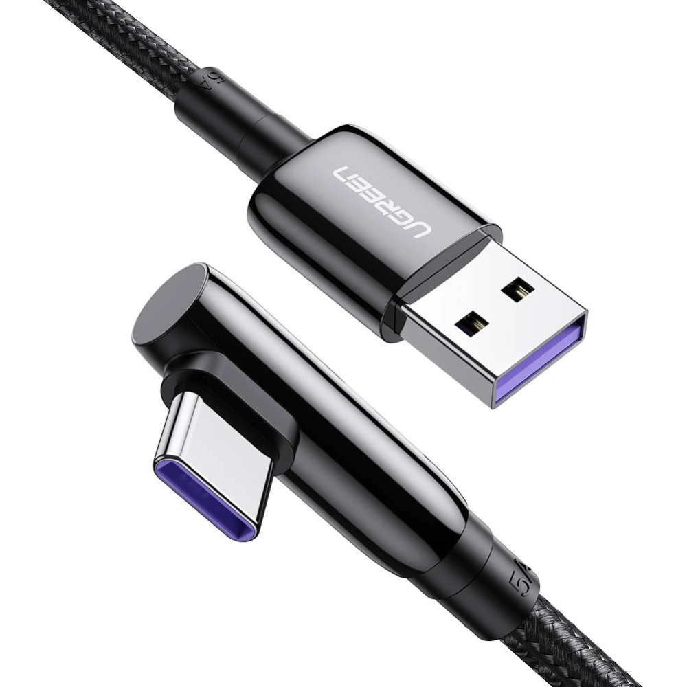 Hurtownia GSM - Kabel USB do USB-C UGREEN US317 kątowy, 1m (czarny) - UGR1165BLK - {ean13} - Hurt