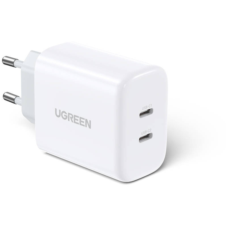 Hurtownia Ugreen - 6957303813438 - UGR1175WHT - Ładowarka sieciowa UGREEN CD243, 2x USB-C, 40W (Biała) - B2B homescreen