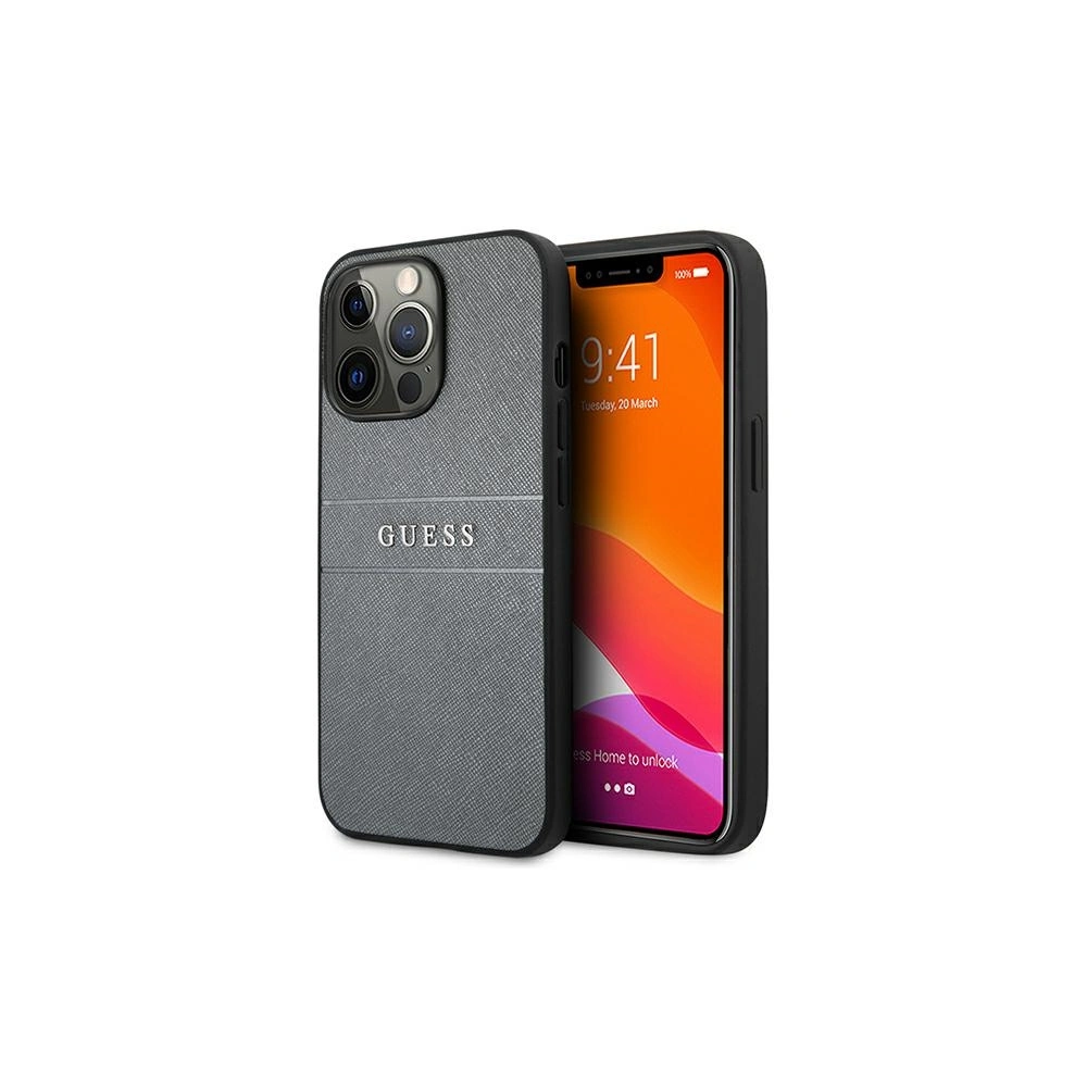 Hurtownia GSM - Etui Guess GUHCP13XPSASBGR Apple iPhone 13 Pro Max szary/grey Saffiano Strap - GUE1520GRY - {ean13} - Hurt