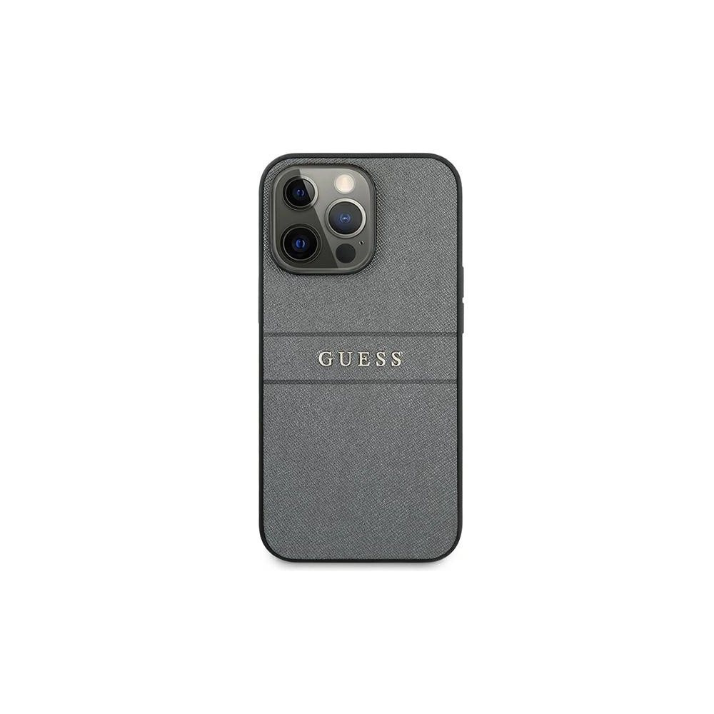 Wholesale Guess GUHCP13XPSASBGR Apple iPhone 13 Pro Max grey Saffiano Strap - GUE1520GRY - {ean13} - Hurt