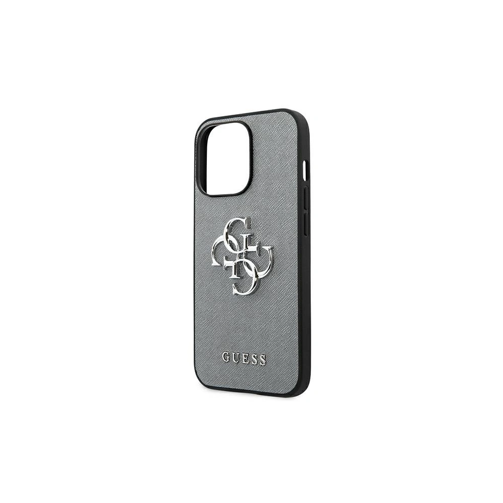 Wholesale Guess GUHCP13XSA4GSGR Apple iPhone 13 Pro Max grey hardcase Saffiano 4G Metal Logo - GUE1522GRY - {ean13} - Hurt