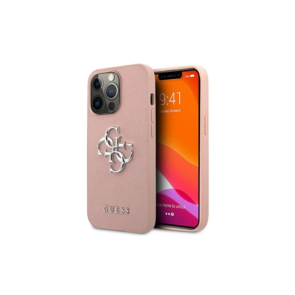 Hurtownia GSM - Etui Guess GUHCP13XSA4GSPI Apple iPhone 13 Pro Max růžový/pink hardcase Saffiano 4G Metal Logo - GUE1523PNK - {ean13} - Hurt