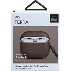 Hurtownia GSM - Etui UNIQ Terra Apple AirPods 3 Genuine Leather brązowy/brown - UNIQ539BR - {ean13} - Hurt