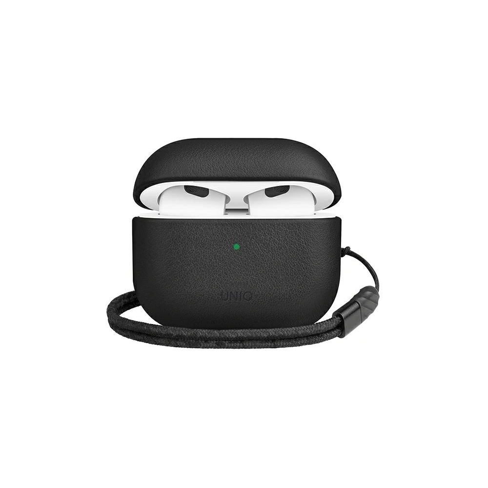 Hurtownia GSM - Etui UNIQ Terra Apple AirPods 3 z pravé kůže černé/black - UNIQ540BLK - {ean13} - Hurt
