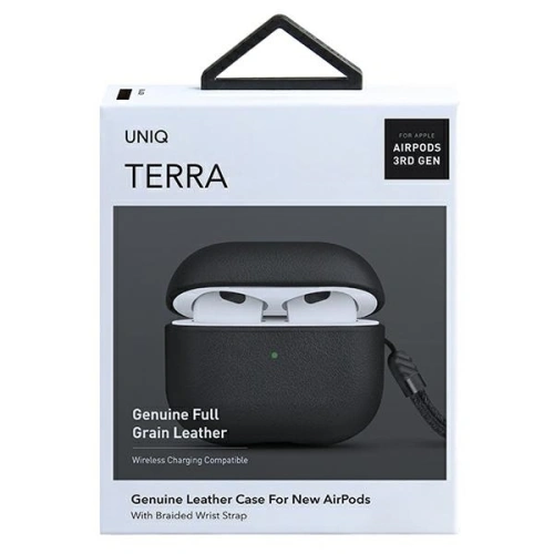 Etui UNIQ Terra Apple AirPods 3 Genuine Leather czarny/black