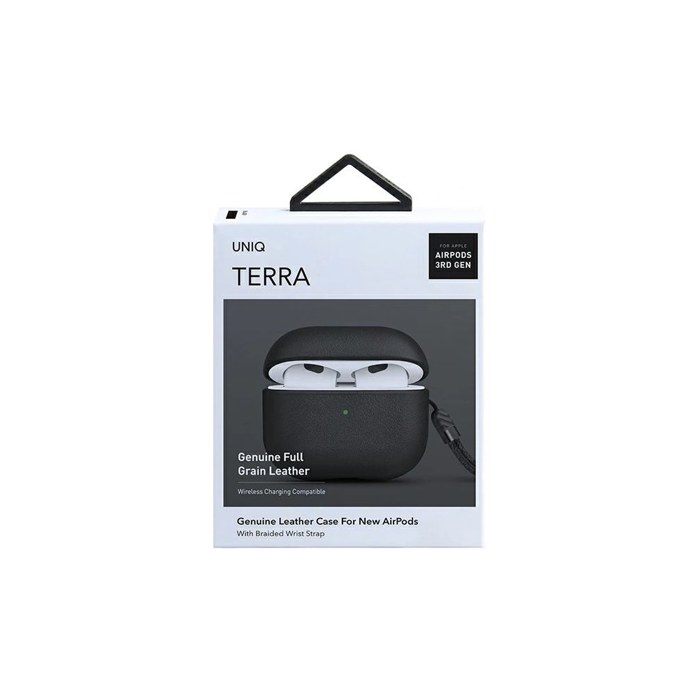 Hurtownia GSM - Etui UNIQ Terra Apple AirPods 3 z pravé kůže černé/black - UNIQ540BLK - {ean13} - Hurt