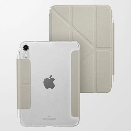 Etui UNIQ Camden Apple iPad mini 2021 (6. generacji) / iPad mini 8.3" 2024 (7. generacji) szary/fossil grey Antimicrobial