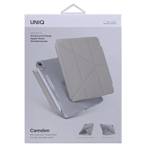 Etui UNIQ Camden Apple iPad mini 2021 (6. generacji) / iPad mini 8.3" 2024 (7. generacji) szary/fossil grey Antimicrobial