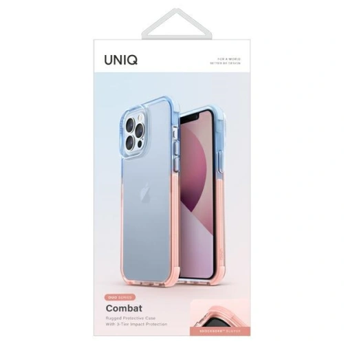 Etui UNIQ Combat Duo Apple iPhone 13 Pro Max niebiesko-różowy/blue-pink