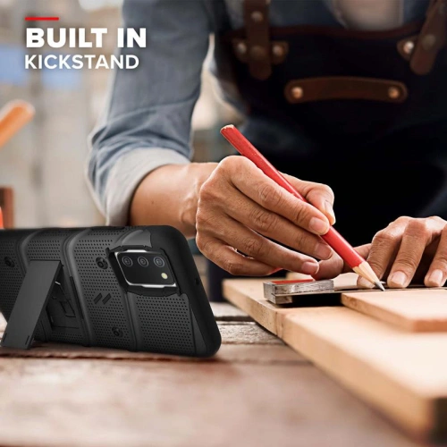 Etui ZIZO BOLT Series Samsung Galaxy A02S + szkło (czarny)