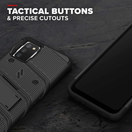 Etui ZIZO BOLT Series Samsung Galaxy A02S + szkło (czarny)