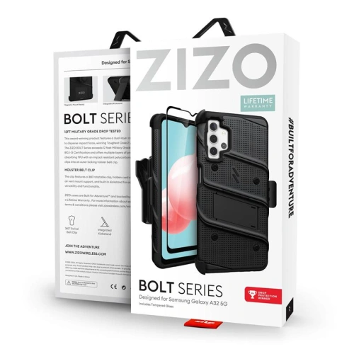 Etui ZIZO BOLT Series Samsung Galaxy A32 5G + szkło (czarny)