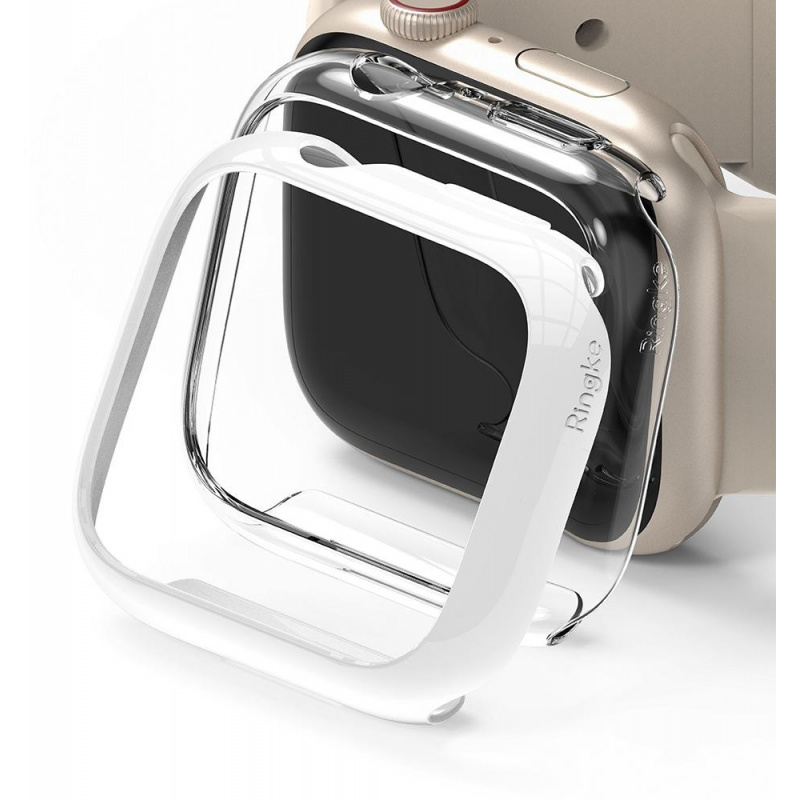 Ringke Distributor - 8809848200205 - RGK1520CLWHT - Ringke Slim Apple Watch 7 41mm Clear + White [2 PACK] - B2B homescreen