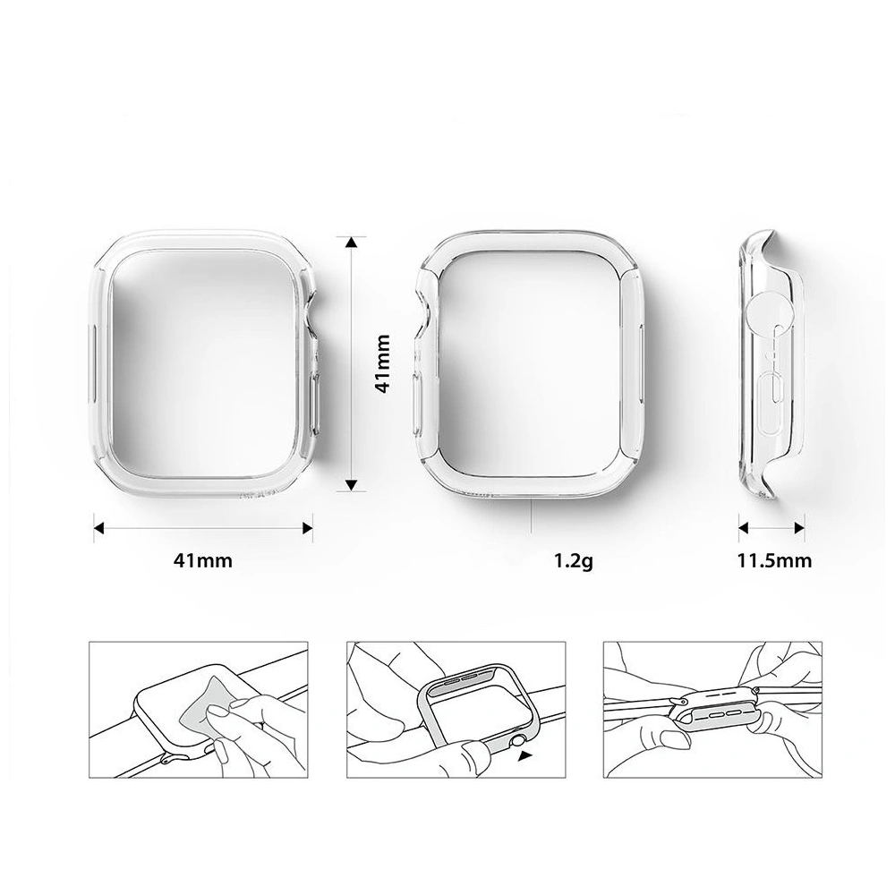 Wholesale Case cover Ringke Slim Apple Watch 4/5/6/7/SE/8/9 40/41mm Clear + Deep Green [2 PACK] - RGK1523CLGRN - {ean13} - Hurt