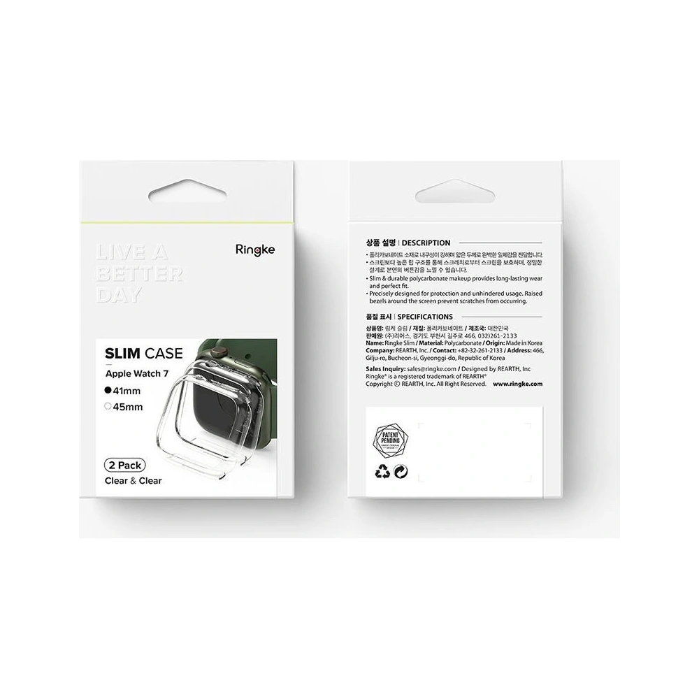Wholesale Case cover Ringke Slim Apple Watch 4/5/6/7/SE/8/9 40/41mm Clear + Deep Green [2 PACK] - RGK1523CLGRN - {ean13} - Hurt