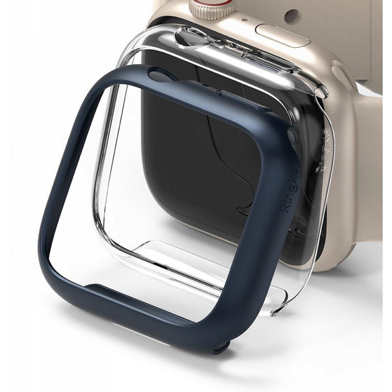 Hurtownia Ringke - 8809848200229 - RGK1522CLBLU - Etui nakładka Ringke Slim Apple Watch 7/8 41mm Clear + Metallic Blue [2 PACK] - B2B homescreen