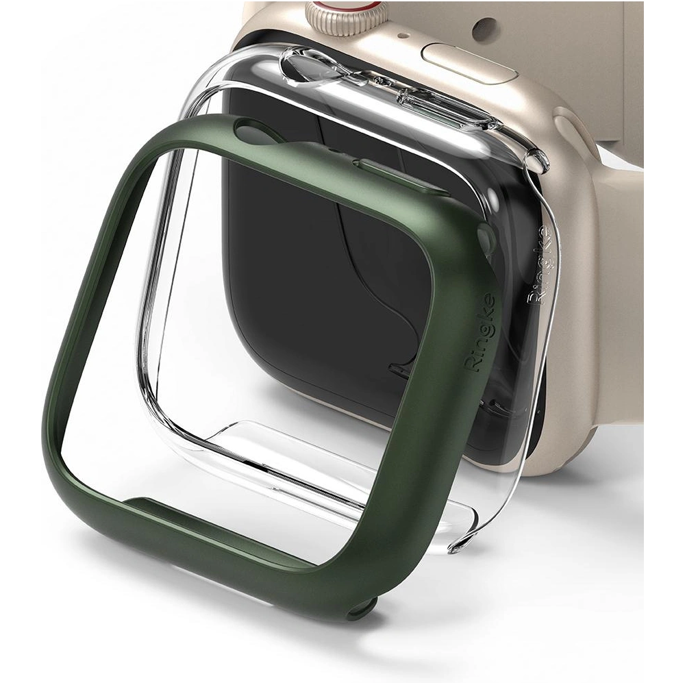 Wholesale Case cover Ringke Slim Apple Watch 4/5/6/7/SE/8/9 40/41mm Clear + Deep Green [2 PACK] - RGK1523CLGRN - {ean13} - Hurt