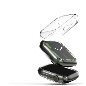 Etui nakládka Ringke Slim Apple Watch 4/5/6/7/8/9/SE 44/45mm Clear + Matte Black [2 PACK]