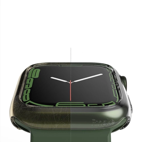 Etui nakładka Ringke Slim Apple Watch 4/5/6/7/8/9/SE 44/45mm Clear + Deep Green [2 PACK]