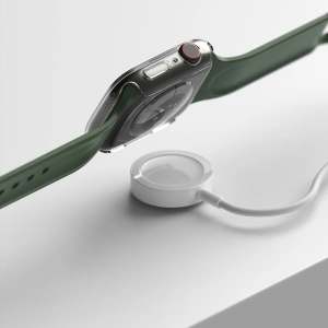 Etui nakładka Ringke Slim Apple Watch 4/5/6/7/8/9/SE 44/45mm Clear + Deep Green [2 PACK]
