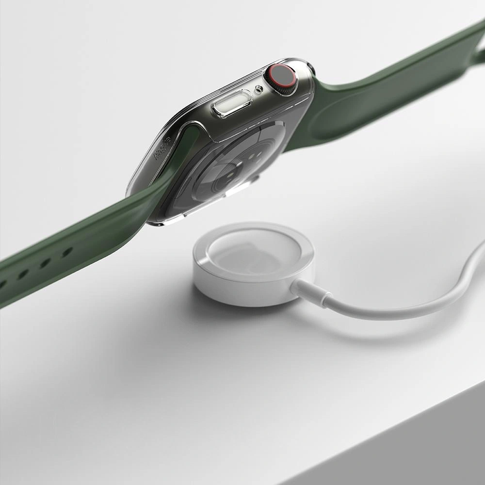 Hurtownia GSM - Etui nakládka Ringke Slim Apple Watch 4/5/6/7/8/9/SE 44/45mm Clear + Deep Green [2 PACK] - RGK1528CLGRN - {ean13} - Hurt