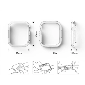Etui nakładka Ringke Slim Apple Watch 4/5/6/7/8/9/SE 44/45mm Clear + Deep Green [2 PACK]