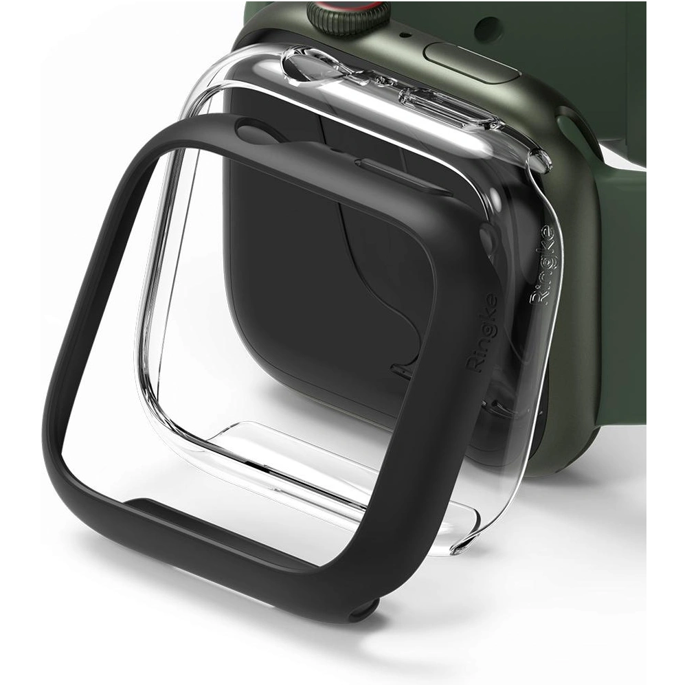 Wholesale Case cover Ringke Slim Apple Watch 4/5/6/7/8/9/SE 44/45mm Clear + Matte Black [2 PACK] - RGK1526CLMBL - {ean13} - Hurt