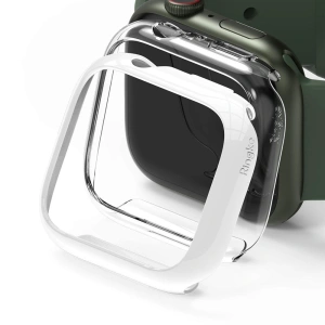 Etui nakładka Ringke Slim Apple Watch 4/5/6/7/8/9/SE 44/45mm Clear + White [2 PACK]