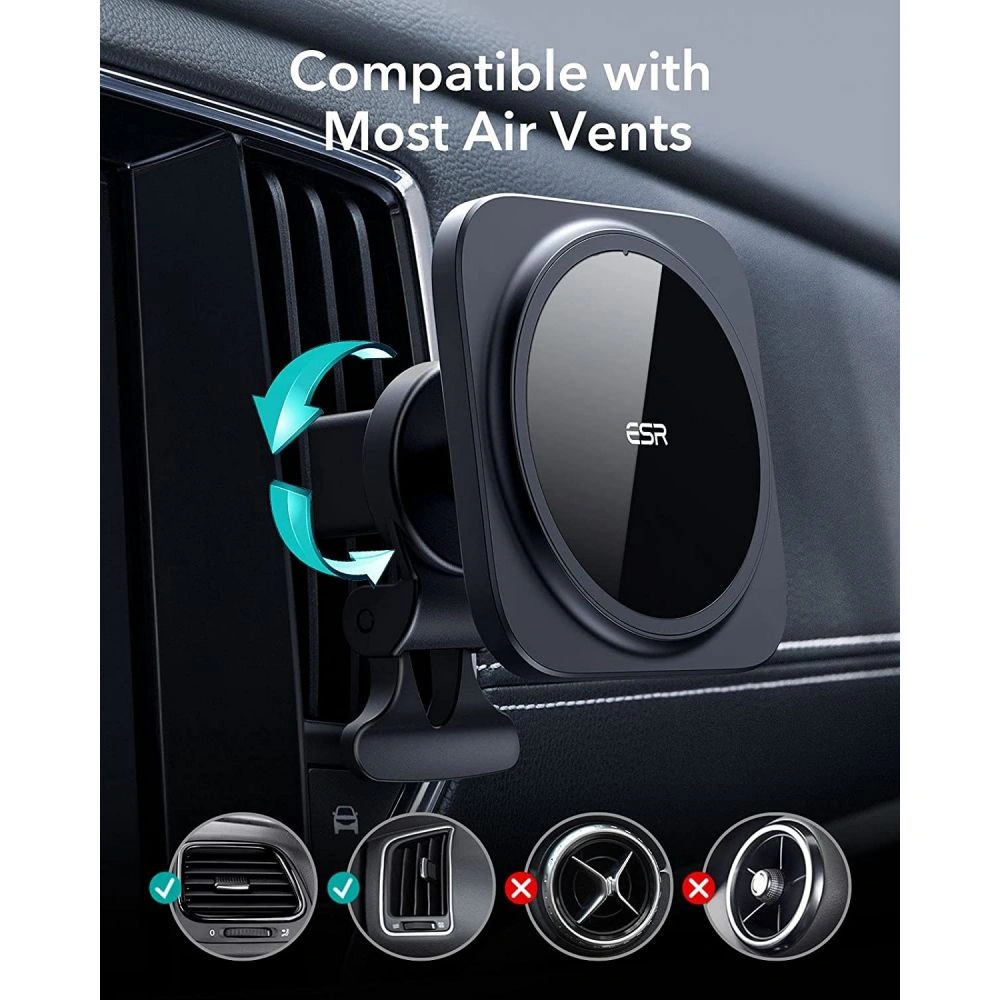 Wholesale ESR HaloLock MagSafe Magnetic Car Mount Set Black - ESR448BLK - {ean13} - Hurt