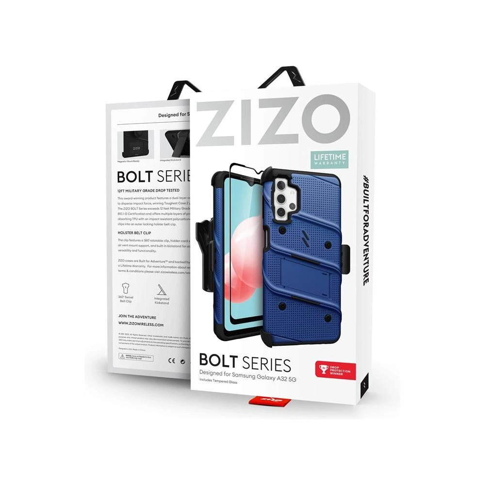 Hurtownia GSM - Etui ZIZO BOLT Series Samsung Galaxy A32 5G + sklo (modré) - ZIZ093BLU - {ean13} - Hurt