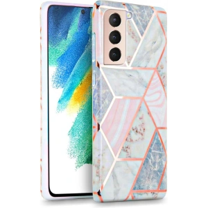Etui Tech-Protect Marble Samsung Galaxy S21 FE Růžová