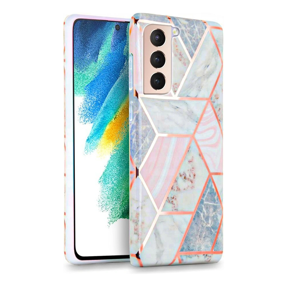 Hurtownia GSM - Etui Tech-Protect Marble Samsung Galaxy S21 FE Pink - THP799PNK - {ean13} - Hurt