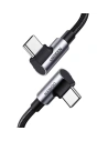Kabel USB-C do USB-C, kątowy UGREEN US335, 5A, 100W, 1m (czarny)