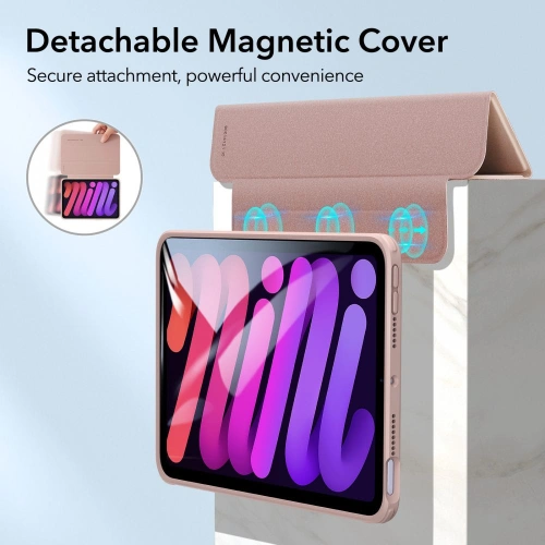Etui ESR Rebound Hybrid Apple iPad mini 2021 (6. generacji) / iPad mini 8.3" 2024 (7. generacji) Frosted Rose Gold