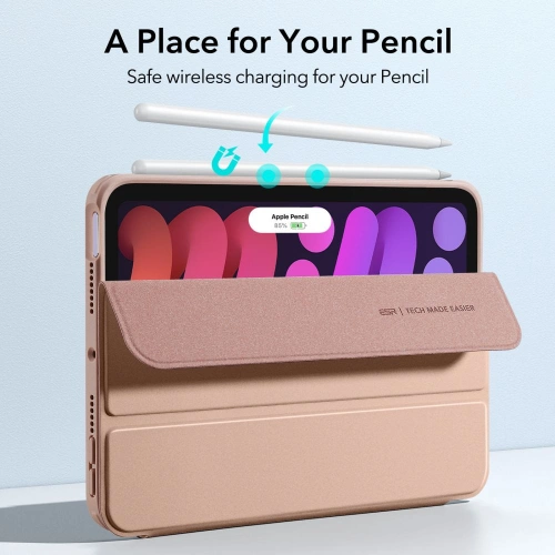 Etui ESR Rebound Hybrid Apple iPad mini 2021 (6. generacji) / iPad mini 8.3" 2024 (7. generacji) Frosted Rose Gold