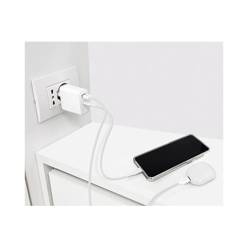 Hurtownia GSM - Síťová nabíječka PURO Mini Fast Travel Charger USB-A + USB-C Power Delivery 25W (bílá) - PUR521WHT - {ean13} - Hurt