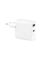Ładowarka sieciowa PURO Mini Fast Travel Charger USB-A + USB-C Power Delivery 30W (biały)