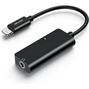Hurtownia GSM - AWEI Adapter CL-121 Lightning-Lightning/ Jack 3.5 2w1 czarny - AWEI083BLK - {ean13} - Hurt