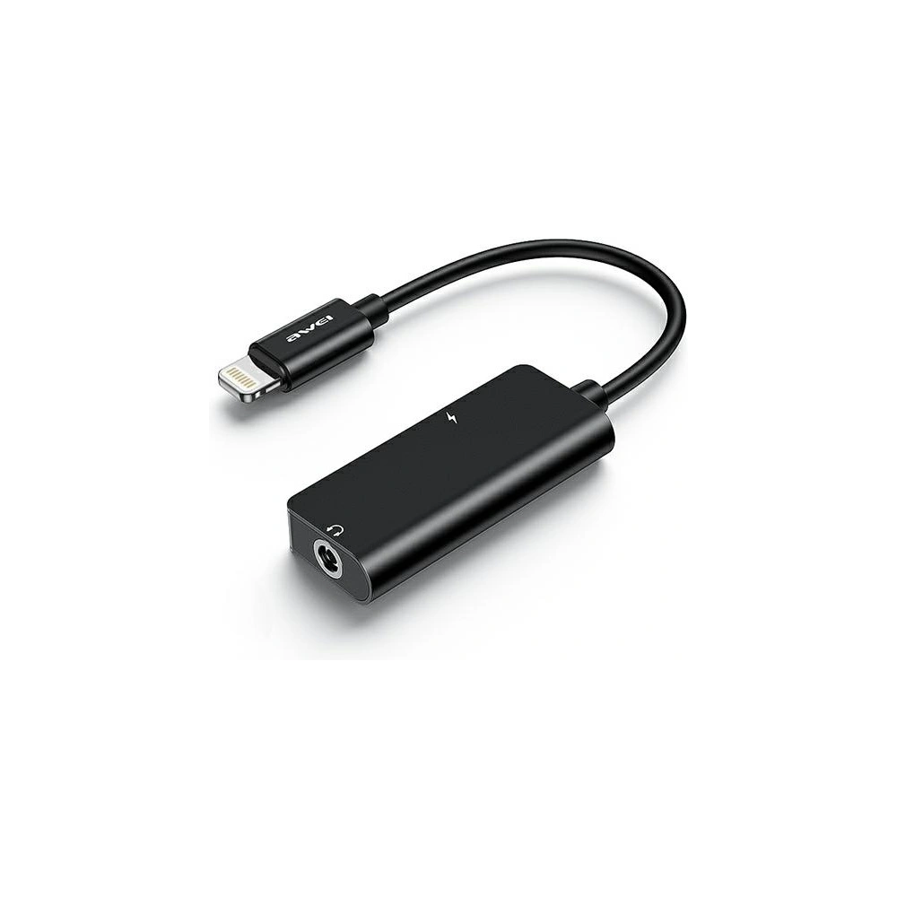 Hurtownia GSM - AWEI Adaptér CL-121 Lightning-Lightning/ Jack 3.5 2w1 černý - AWEI083BLK - {ean13} - Hurt