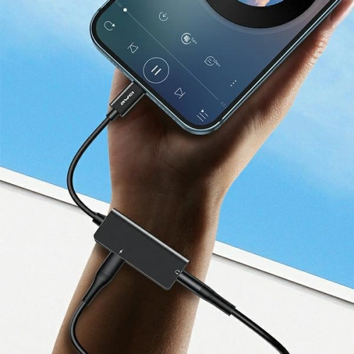 AWEI Adapter CL-121 Lightning-Lightning/ Jack 3.5 2w1 czarny