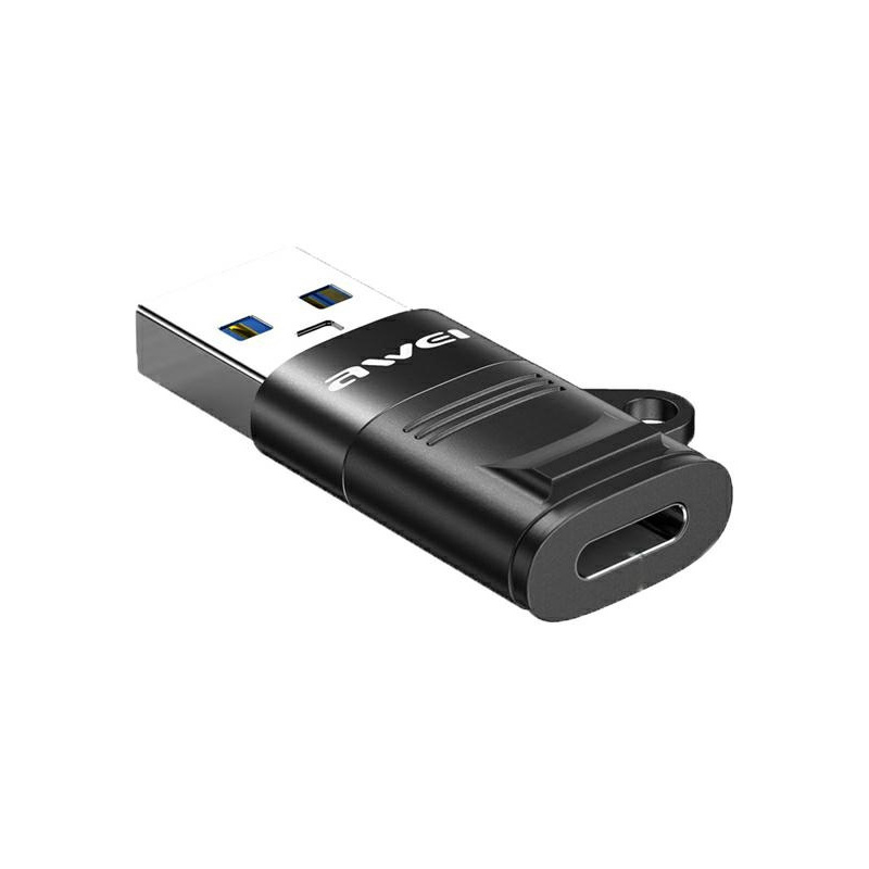 Awei Distributor - 6954284000925 - AWEI084BLK - AWEI Adapter CL-13 USB-C/USB-A black - B2B homescreen