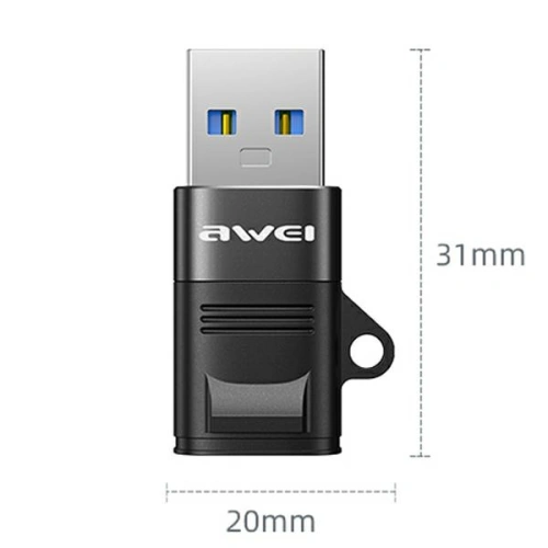 AWEI Adapter CL-13 USB-C/USB-A czarny