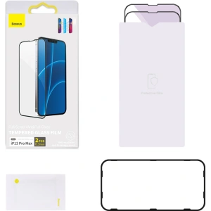 Szkło hartowane 0.3mm Baseus SGQP010501 Apple iPhone 13 Pro Max [2 PACK] (czarna ramka)