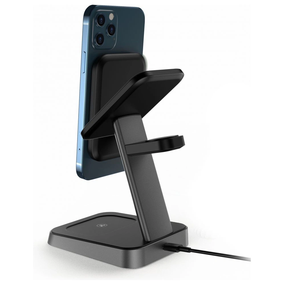 Hurtownia GSM - Bezdrátová nabíječka Tech-Protect W68 3in1 Magnetic MagSafe Wireless Charger Černá - THP806BLK - {ean13} - Hurt