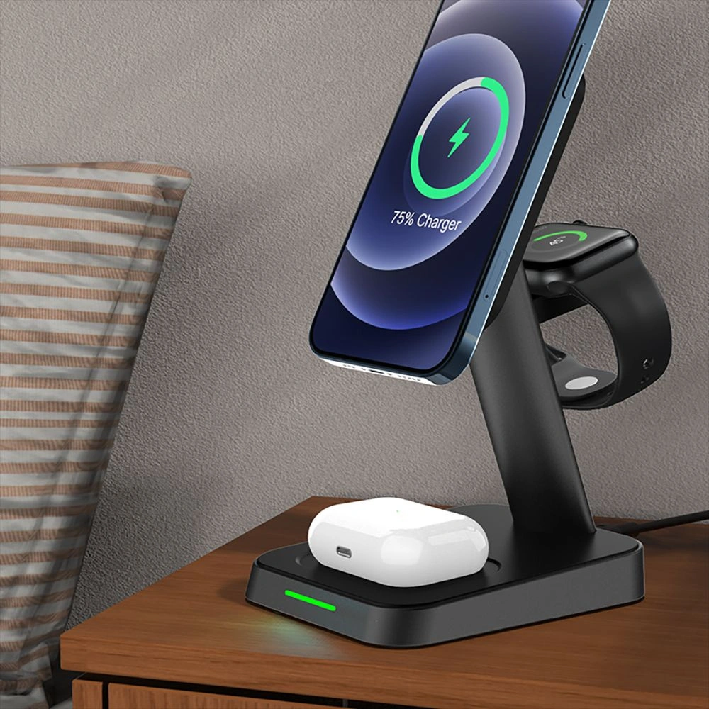 Hurtownia GSM - Bezdrátová nabíječka Tech-Protect W68 3in1 Magnetic MagSafe Wireless Charger Černá - THP806BLK - {ean13} - Hurt